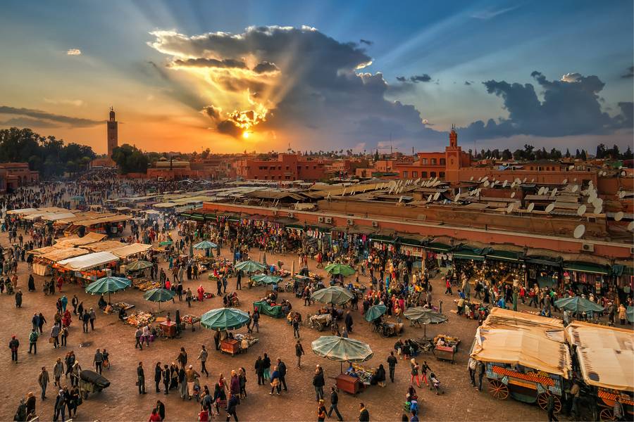 Dachrundfahrt und Medina-Besuch mit Mahlzeiten in Marrakesch